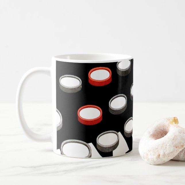 Caneca De Café Teclado de Máquina de Escrever Antiga à Moda Antig (Com Donut)