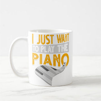 Caneca De Café Teclado de Piano Música Clássica Pianista Músico F