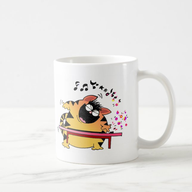 Caneca De Café Teclado gordo do jogo do gato (Direita)