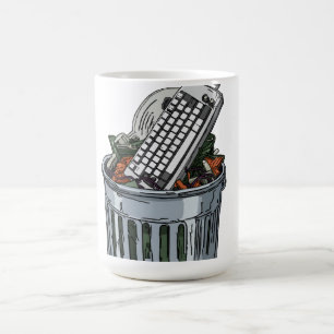 Caneca De Café Teclado na lixeira