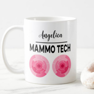 Caneca De Café Técnico de Mamografia MAMMO TECH Nome Personalizad