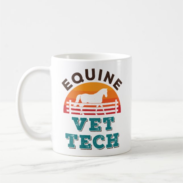 Caneca De Café Técnico veterinário equino-veterinário de equinos  (Esquerda)