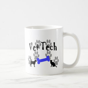 Caneca De Café TECNOLOGIA do veterinário com osso de cão