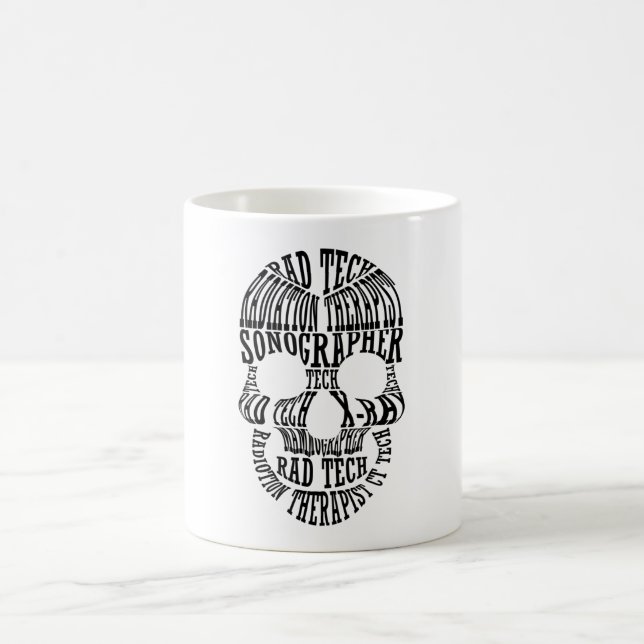 Caneca De Café Tecnologia Rad Tech Skull Xray Radiology Tech (Centro)