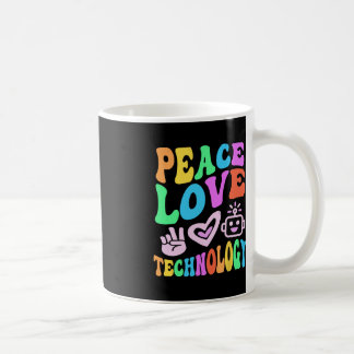 Caneca De Café TECNOLOGIA Vintage PEACE LOVE Ensino de Computador