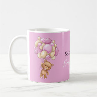 Caneca De Café Teddy Bear Balão de Café Rosa
