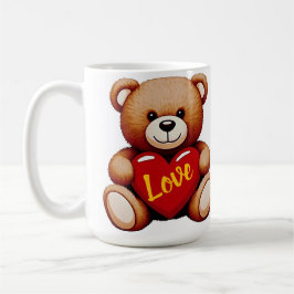 Caneca De Café Teddy Bear "Love" Valentine’s Ceramic Mug