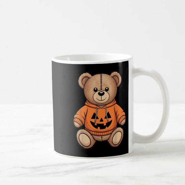 Caneca De Café Teddy Bear Pumpkin Graphical Fall Halloween (Direita)