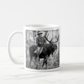 Caneca De Café Teddy Roosevelt que monta um alce de Bull