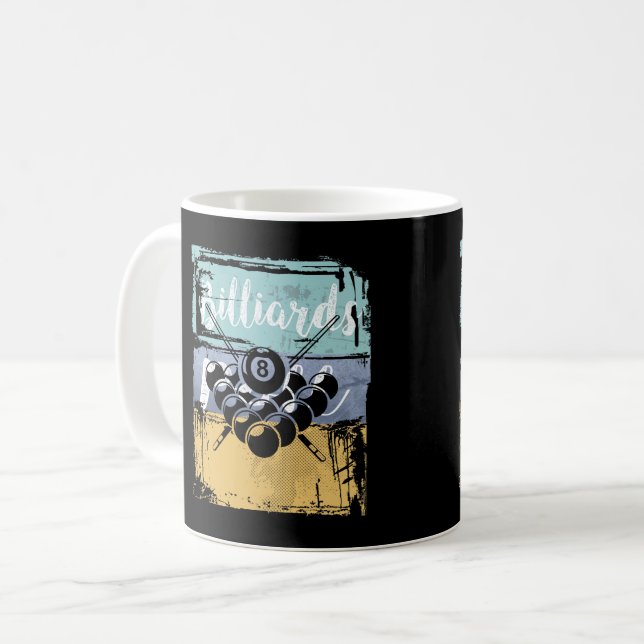 Caneca De Café Tee Billiards - Piscina Retroativa Vintage (Frente Esquerda)
