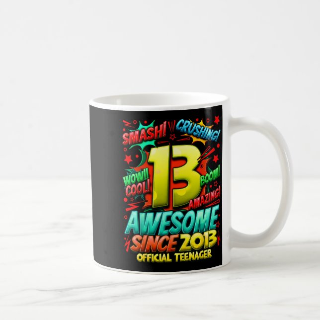 Caneca De Café Teenager 13 Year Old Boys 13th Birthday Boy  (Direita)