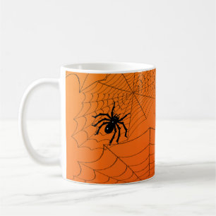 Caneca De Café Teias de aranha em laranja