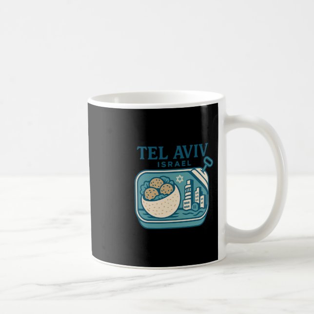 Caneca De Café Tel Aviv Israel Lembrança Comida Israelense E Dese (Direita)