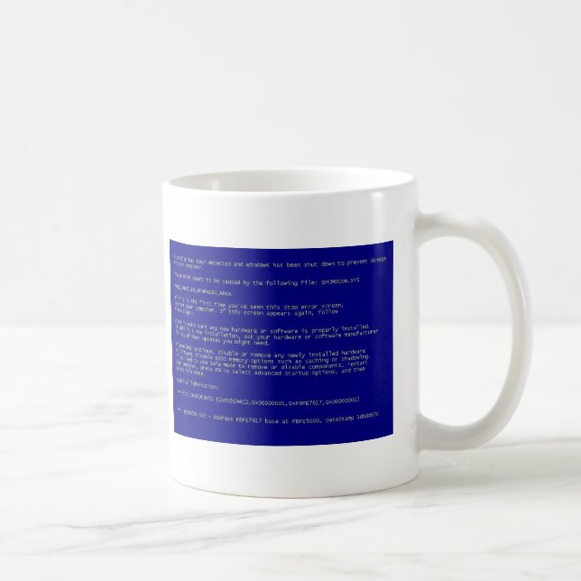 Caneca De Café Tela azul da morte (Direita)