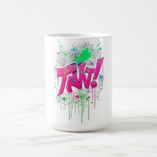 Caneca De Café Tela de Arte de Rua com Grafite Neon - Gotejamento