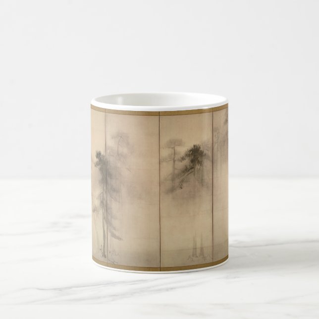 Caneca De Café Tela Esquerda Pine Trees por Hasegawa Tohaku (Centro)