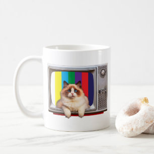 Caneca De Café Televisão de Gatos Amantes, Monitores de Televisão
