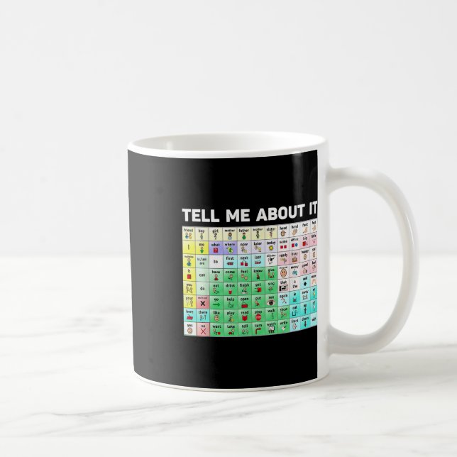 Caneca De Café Tell Me About It Speech Language Pathology Aac Spe (Direita)