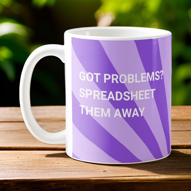 Caneca De Café Tem problemas? Planilha-Os Fora - Roxo (Criador carregado)