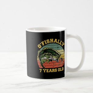 Caneca De Café Tema de Aniversário de 7 Anos de Idade Pescaria O'