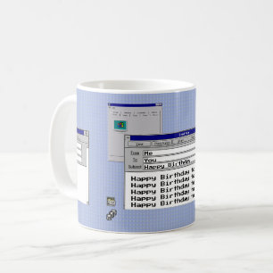 Caneca De Café Tema de Computador Windows 95 Personalizado de Ani
