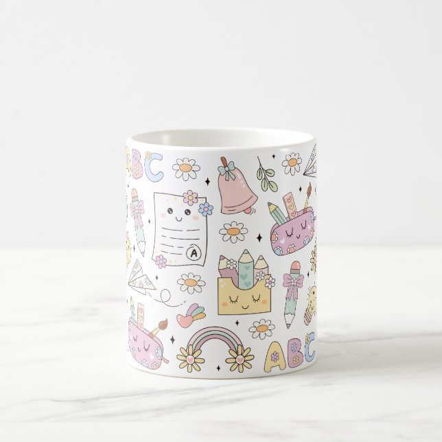 Caneca De Café Tema de Design Escolar Groovy (Centro)