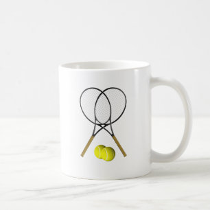 Caneca De Café Tema de Esporte de Tênis em Duplas