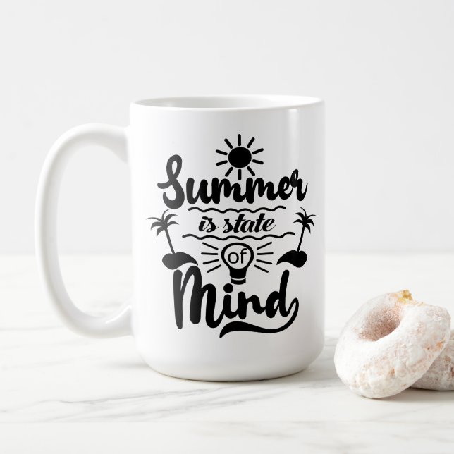 Caneca De Café Tema de Férias de Verão (Com Donut)