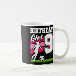 Caneca De Café Tema de festa de aniversário de futebol de 9 anos