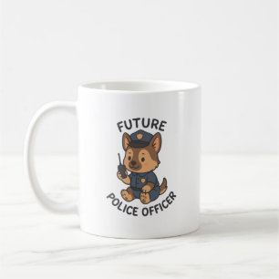 Caneca De Café Tema de Futuro Agente de Polícia Cachorro Fofo
