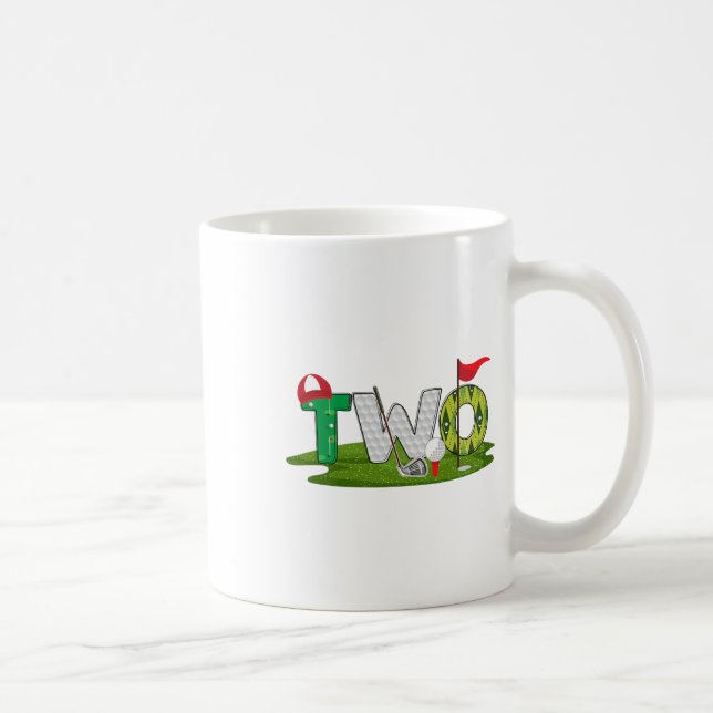 Caneca De Café Tema de Golfe do segundo aniversário 2 anos Crianç (Direita)