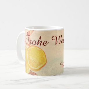 Caneca De Café Tema de Natal com Frutas...