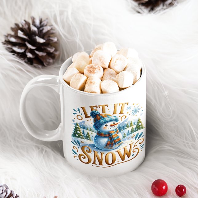 Caneca De Café Tema de Natal Deixar Neve Bonito Neve (Criador carregado)