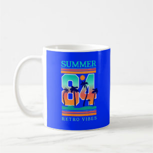 Caneca De Café Tema de Praia com Vibe Retrô de Verão de 1984