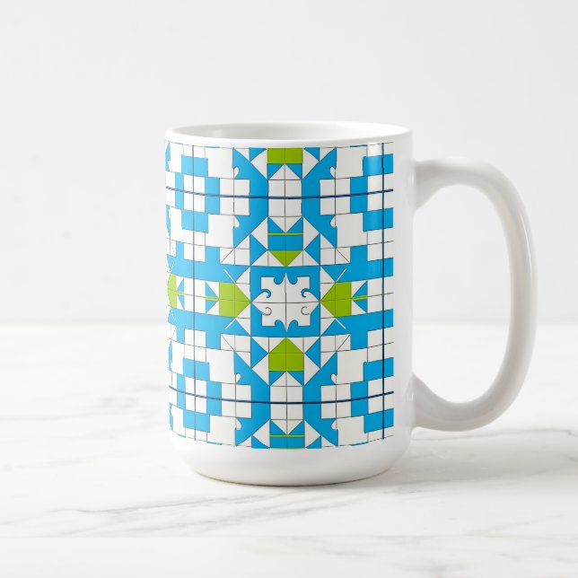 Caneca De Café Tema de Puzzle Interligado para o Dia a Dia (Direita)