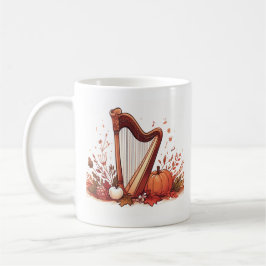 Caneca De Café Tema de queda Harp Pumpkin Mug