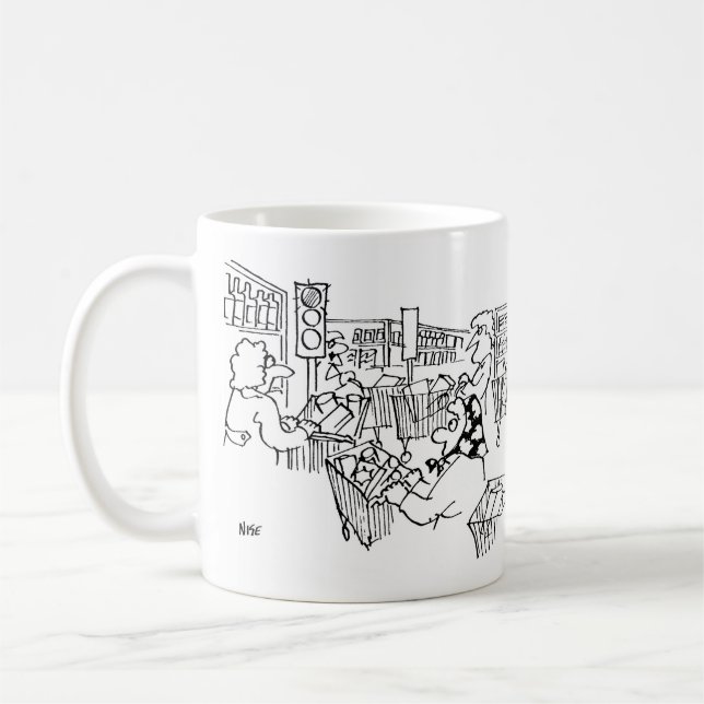 Caneca De Café Tema de Superloja de Luzes de Tráfego de Supermerc (Esquerda)