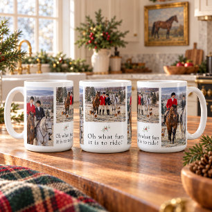 Caneca De Café Tema Equestre Que Diversão Colagem de 3 Fotos