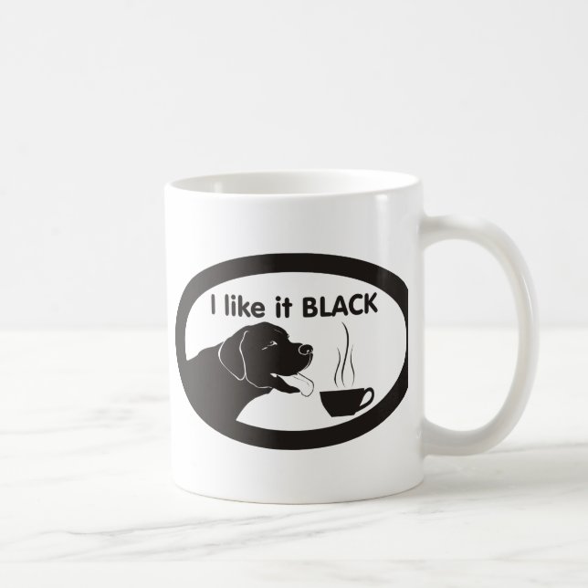 Caneca De Café Tema preto do café de Labrador (Direita)