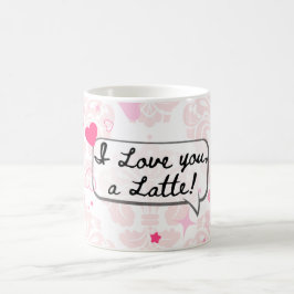 Caneca de café temática de amor com corações