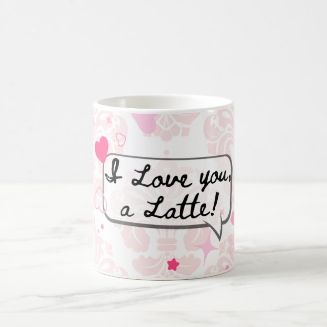 Caneca de café temática de amor com corações (Centro)