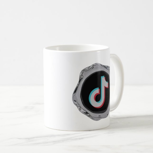 Caneca de Café Temática TikTok para Amantes das Mí (Frente Esquerda)