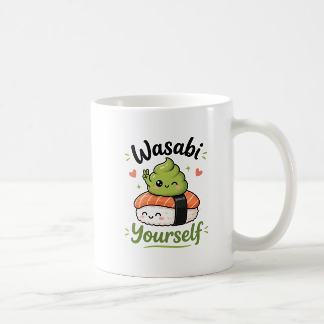 Caneca De Café Tempere a Si Mesmo – Punheta de Sushi Kawaii Fofo (Direita)