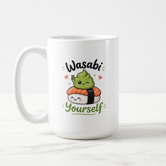 Caneca De Café Tempere a Si Mesmo – Punheta de Sushi Kawaii Fofo (Esquerda)
