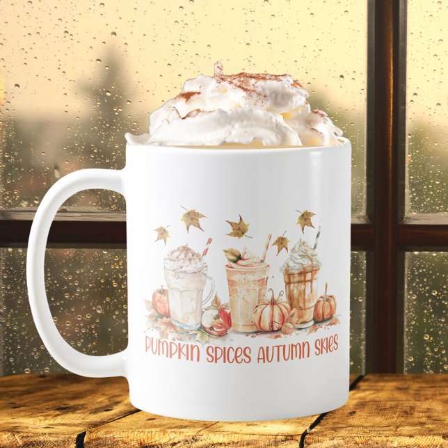Caneca De Café Temperos de Abóbora Outono Bebida Engraçada Citaçã (In situ)