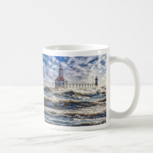 Caneca De Café Tempestade Na Rua Joseph Lighthouse