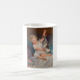 Caneca De Café Tempo de Reprodução: Rapariga Brincando com seu Pe