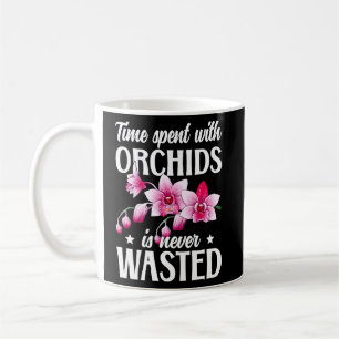 Caneca De Café Tempo Gasto Com Orquídeas Orquídeas Orquídea