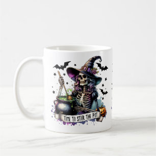 Caneca De Café Tempo para agitar a bruxa do esqueleto do Pote