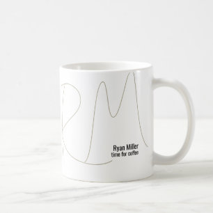Caneca De Café Tempo para monograma de script fino de café